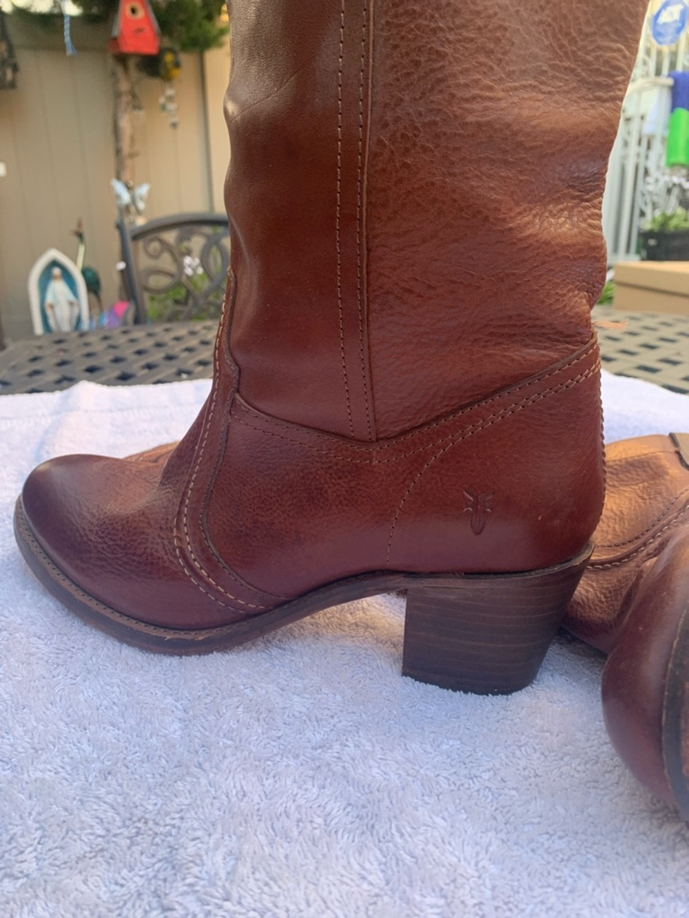 Frye Women's Brown Leather Knee-High Riding Boots - Picture 2 of 3